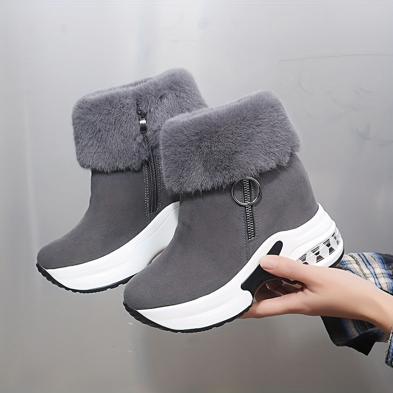 Women's Plush Lined Platform Short Boots