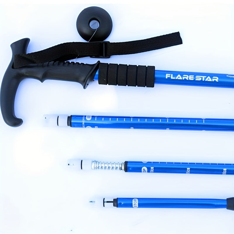 Aluminum Alloy Shock Absorber T-handle Mountain Walking Stick