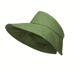 UV Protection Sun Hat Wide Brim Ponytail Visor UPF 50 Packable Sunshad