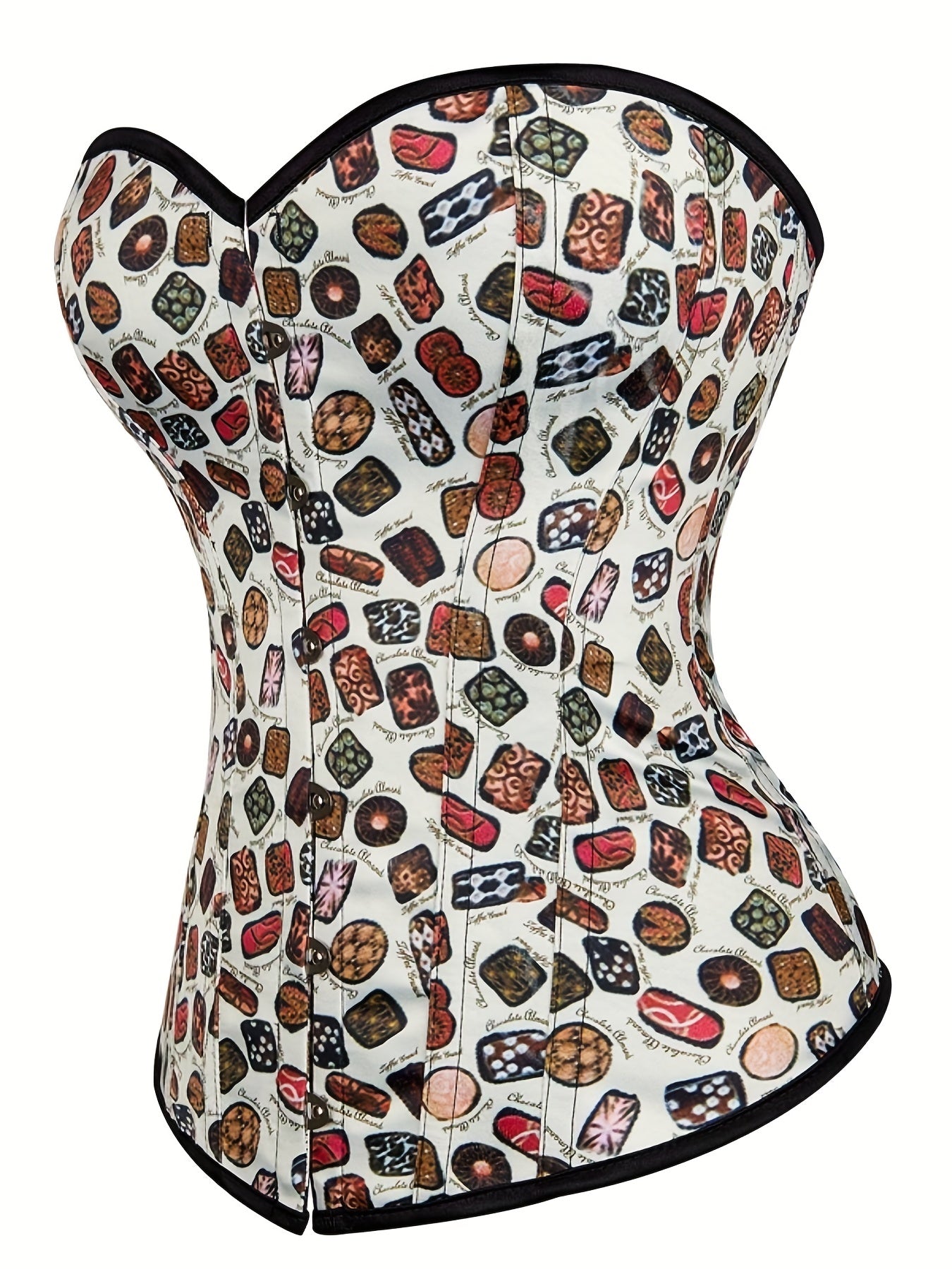 Food Print Lace Up Body Shaper Women's Lingerie