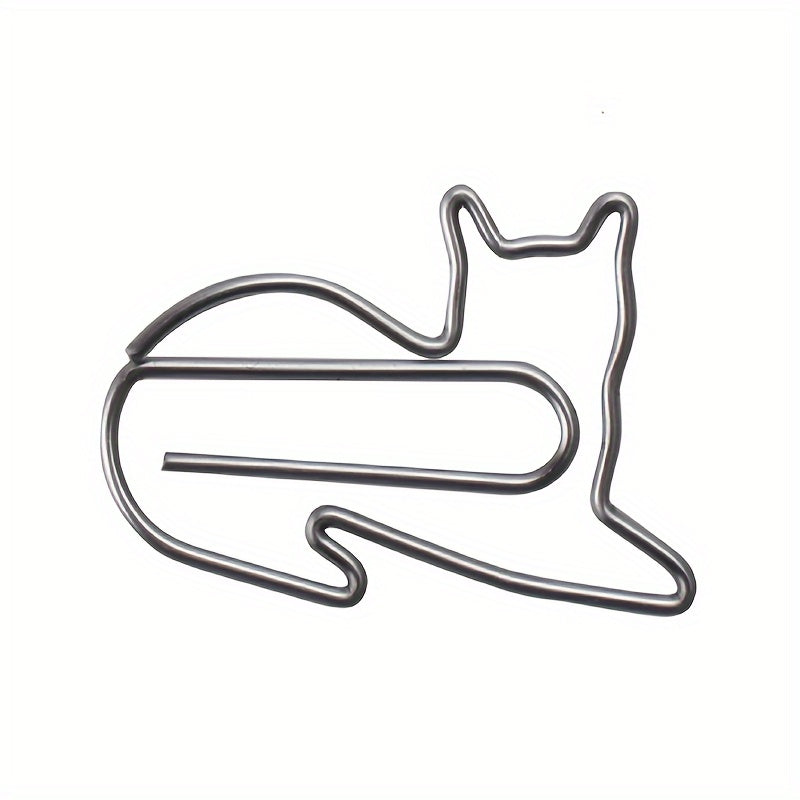 5pcs Colored Cat Paper Clip Animal Shaped Creative Curved Needle