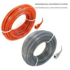 1pc Dual String Trimmer Line 2.4mm 0.095inch 15m 5.9inch Replacement