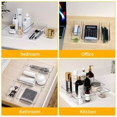 10 Pack Plastic Drawer Organisers for Makeup Office Kitchen Bathroom