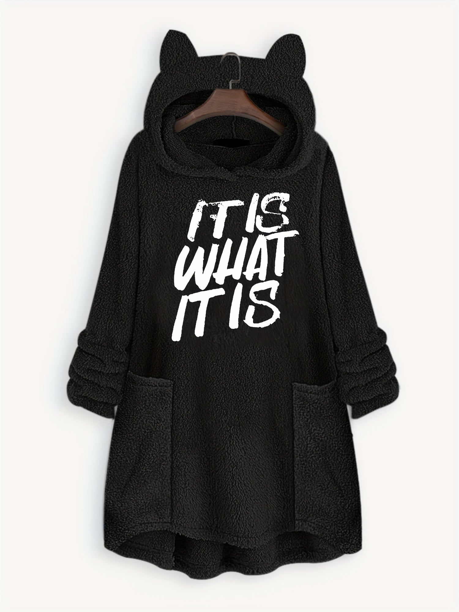 Fluffy Hoodie Long Sleeve Sweatshirt Women's Clothing
