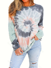 Tie Dye Crew Neck Sweatshirt for Women