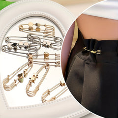 Metal Star Flower Brooch Waist Pins for Women