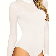 Mesh Shaping Bodysuit Long Sleeve Tummy Control Slimmer Body Shaper