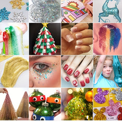 12 Colors Glitter Sequins Christmas Holiday Decoration Set