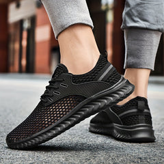 PLUS SIZE Men's Solid Breathable Sneakers Comfy Non Slip Shoes