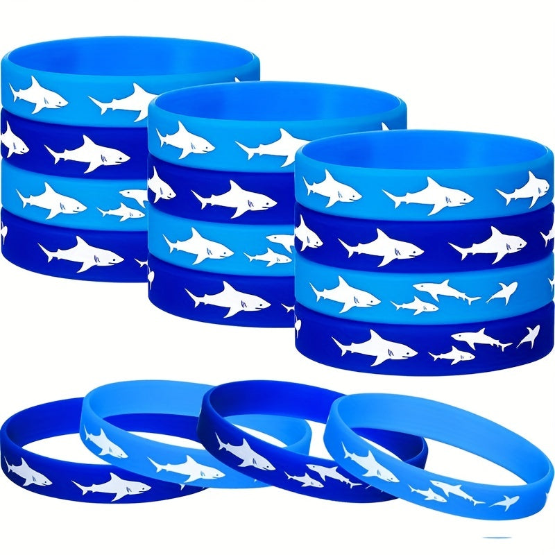 Shark Pattern Silicone Bracelet for Sports and Outdoors