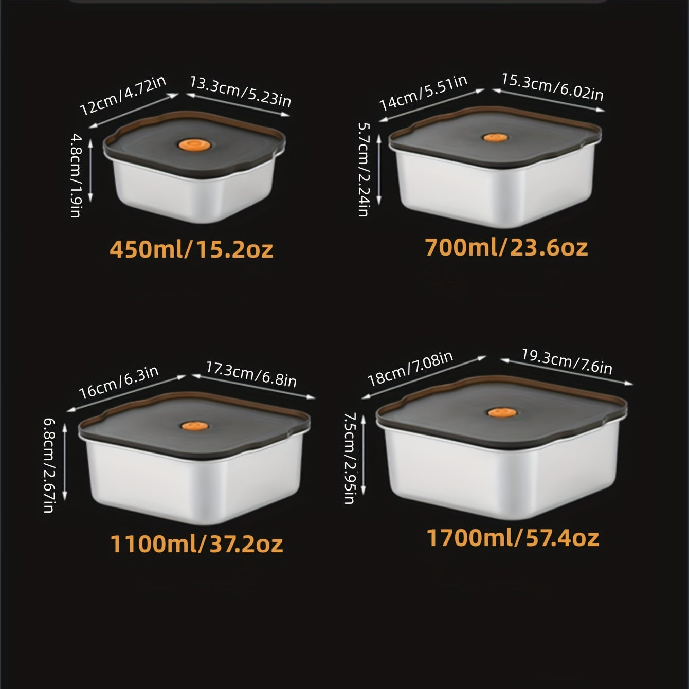304 Stainless Steel Large Capacity Lunch Box with Lid for Teenagers and Workers