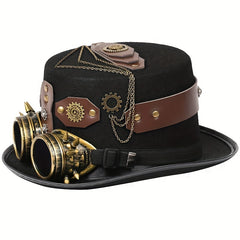 Steampunk Hats with Goggles PU Leather Men's Hat