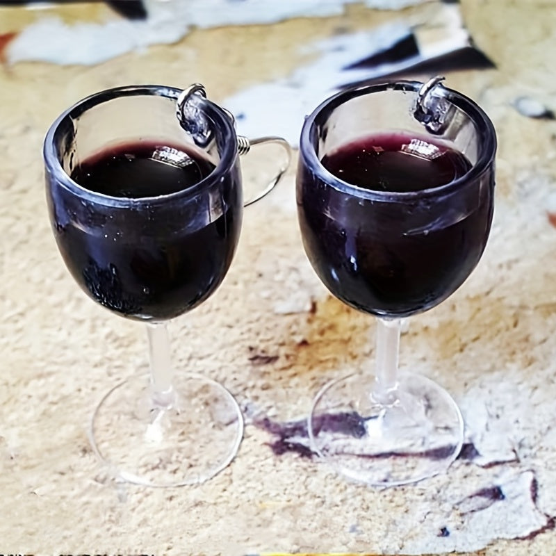 Mini Red Wine Cup Earrings for Girls