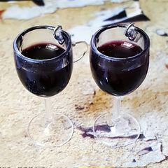 Mini Red Wine Cup Earrings for Girls