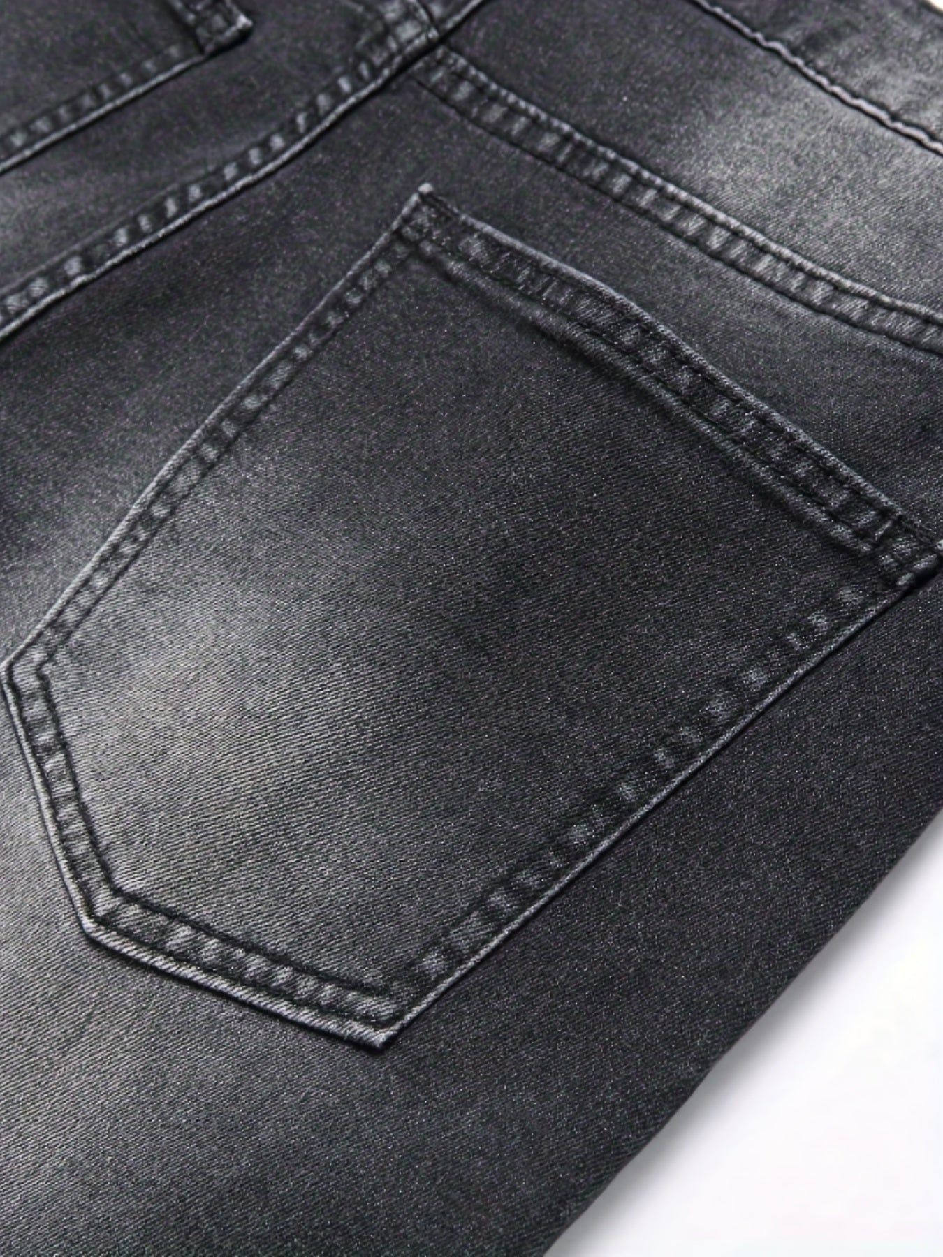 Men's Ripped Denim Shorts High Stretch Distressed Street Style