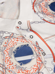 Men's Geometric Pattern Shirt Short Sleeve Button Up Tee Top