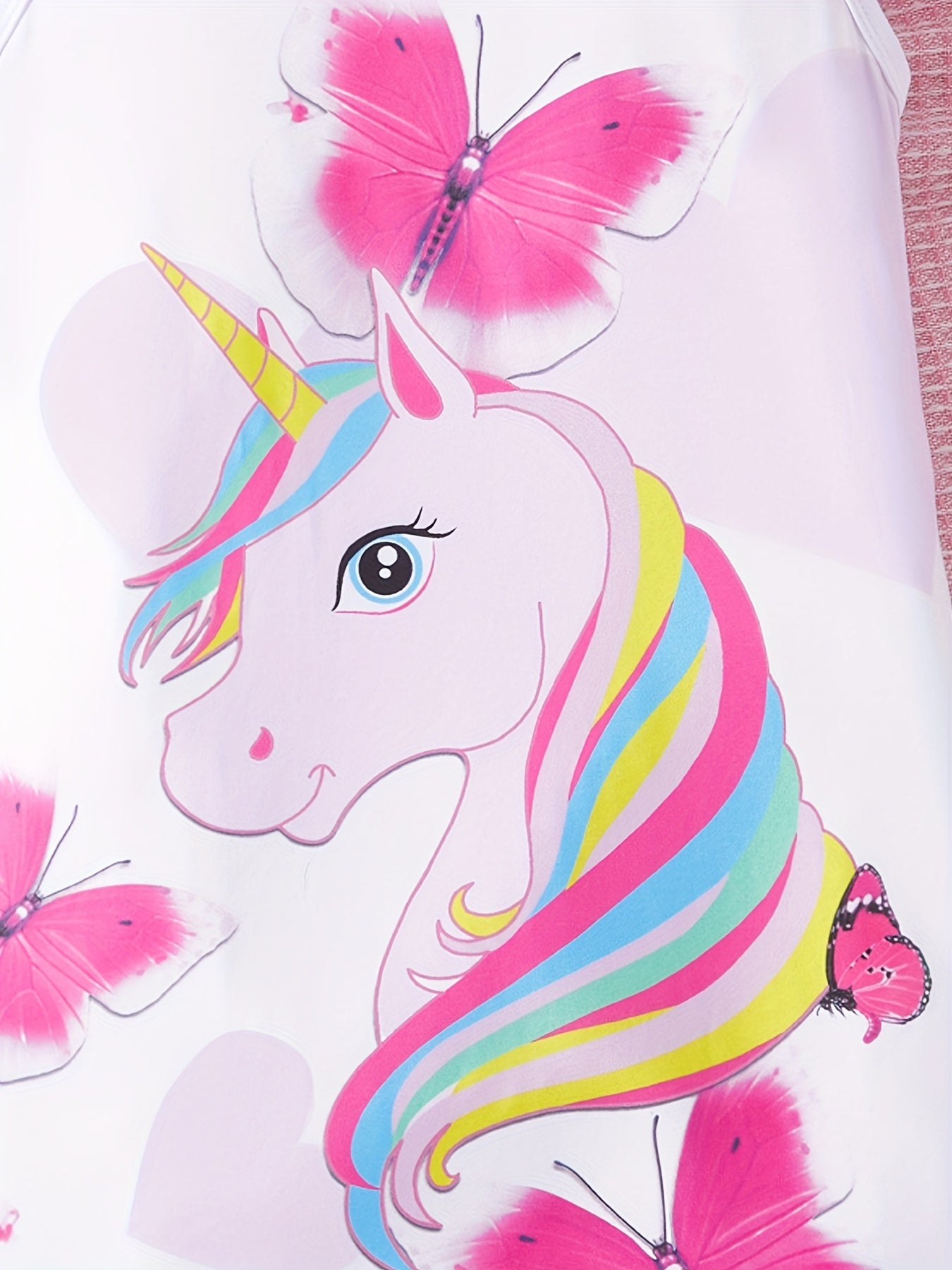 Unicorn Print Sleeveless Dress for Girls