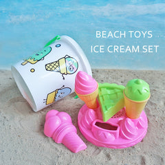 Kids Beach Toy Set: Bucket, Shovel, Ice Cream Molds - Fun Boys & Girls