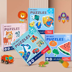 Matching Puzzle Sea Animal Traffic Fruit Vegetable Interactive Puzzle Two Pieces