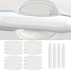 8Pcs Car Door Handle Sticker Scratch Resistant Cover Auto Protection Film
