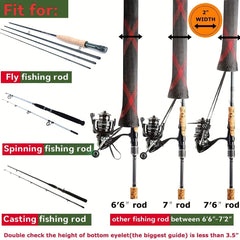6pcs Fishing Rod Sleeve Cover With Rod Ties Straps 67in Fishing Pole Mesh Cover