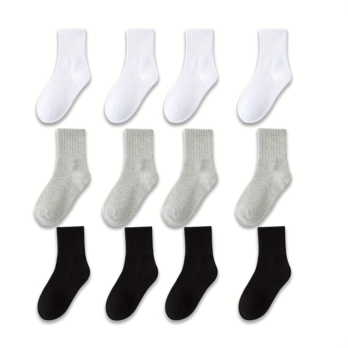 12 Pairs Comfortable Breathable Socks for Teens Spring Summer