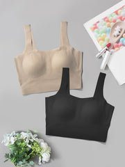 2pcs Seamless Wireless Comfort Bras Full Coverage Intimates Women's Lingerie