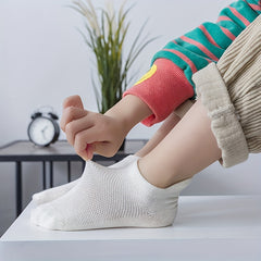 5 Pairs Girls Kids Flower Embroidered Ankle Socks for Spring Summer, Ages 1-11