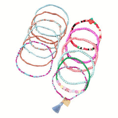 Bohemia Beaded Anklet Set Y2K Style Ankle Bracelet Set For Women & Girls