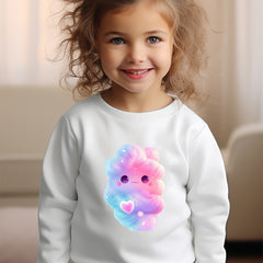 Girls Cloud Pattern Crew Neck Sweatshirt Spring Fall Christmas Gift