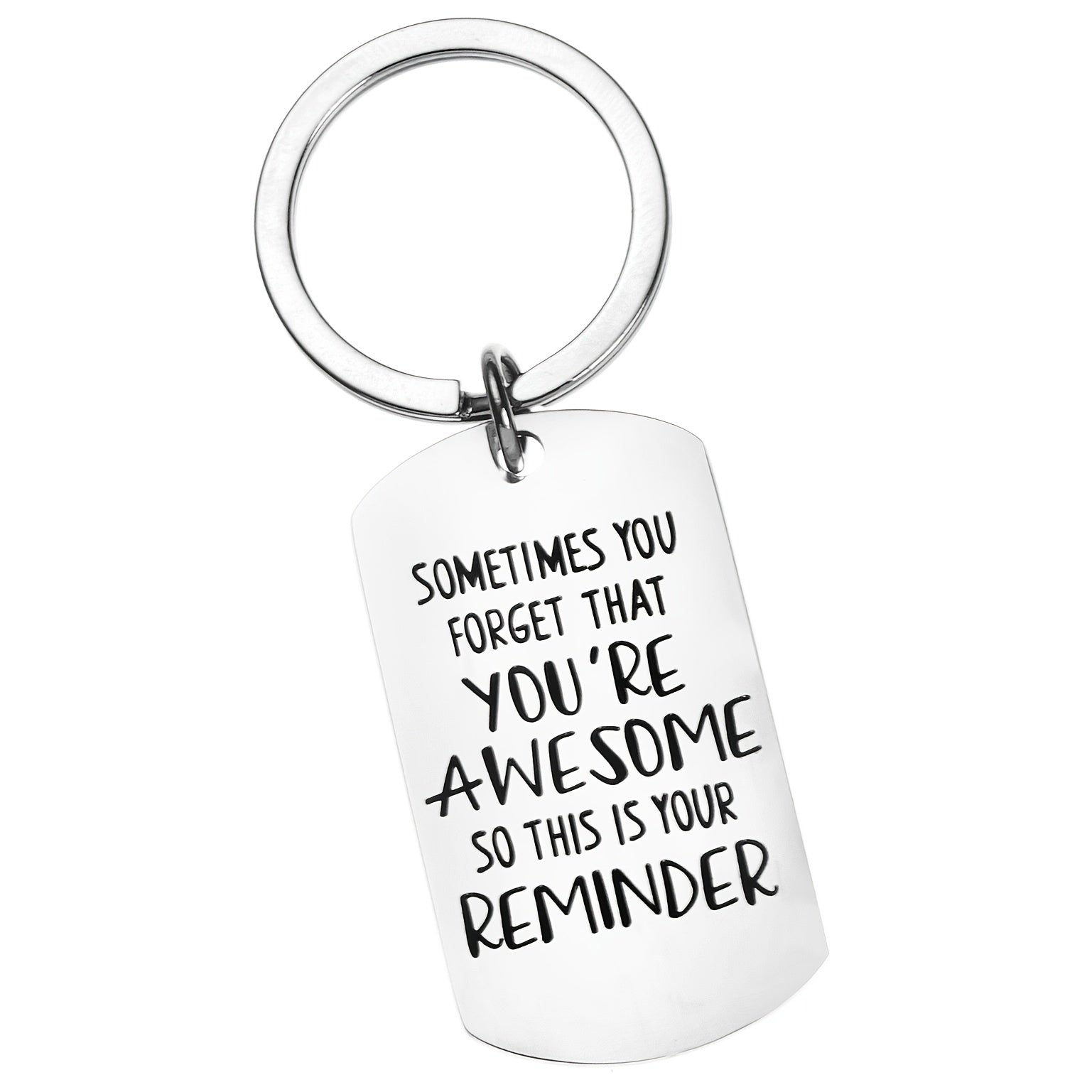 Boys Casual Stainless Steel YOU ARE AWESOME Keychain
