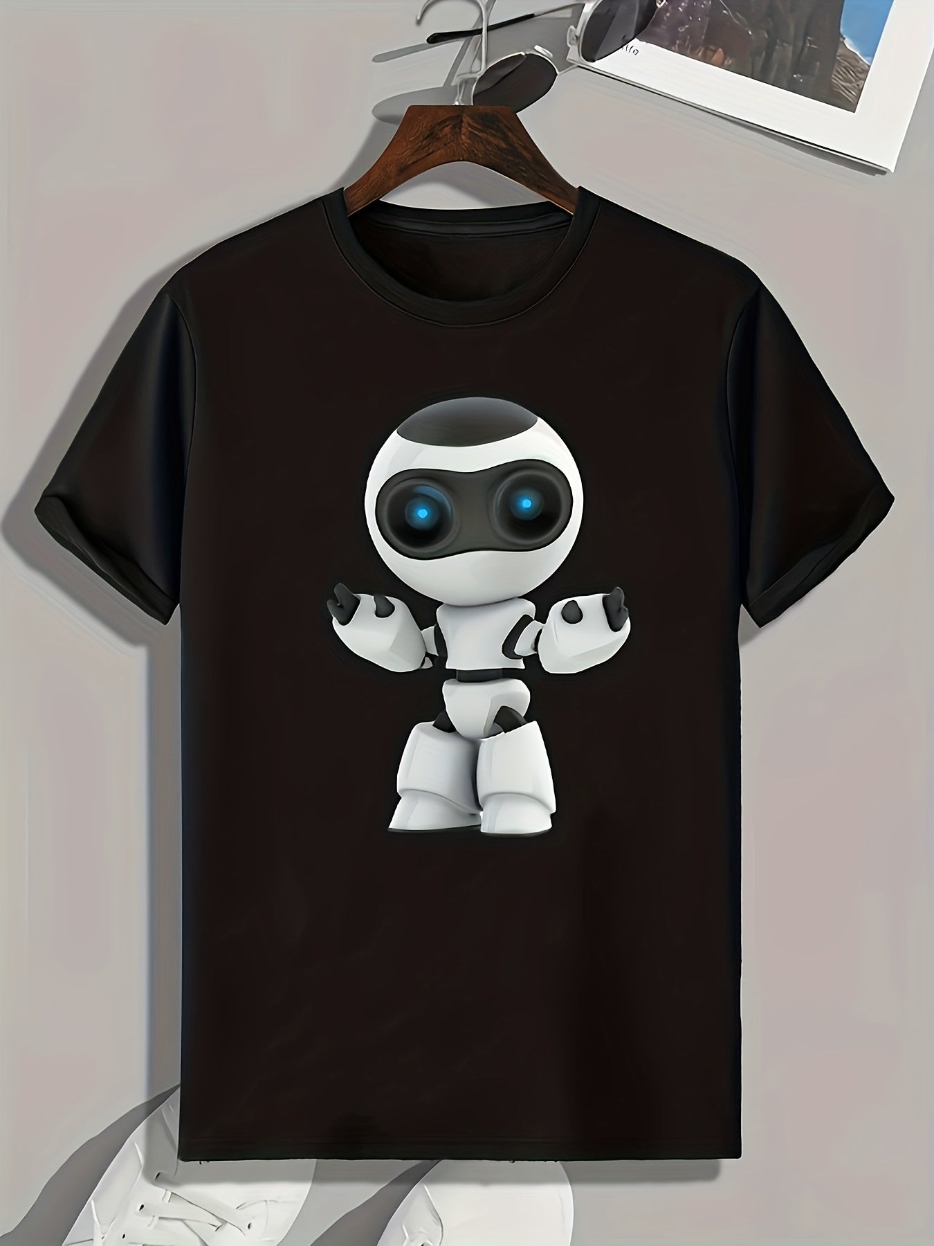 Robot Print Men's Graphic T-shirt Casual Comfy Tees For Summer