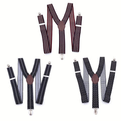 Men's Adjustable Elasticity Suspenders With 3 Clips