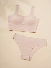 Soft Bra & Panties Set Comfy Tank Lingerie