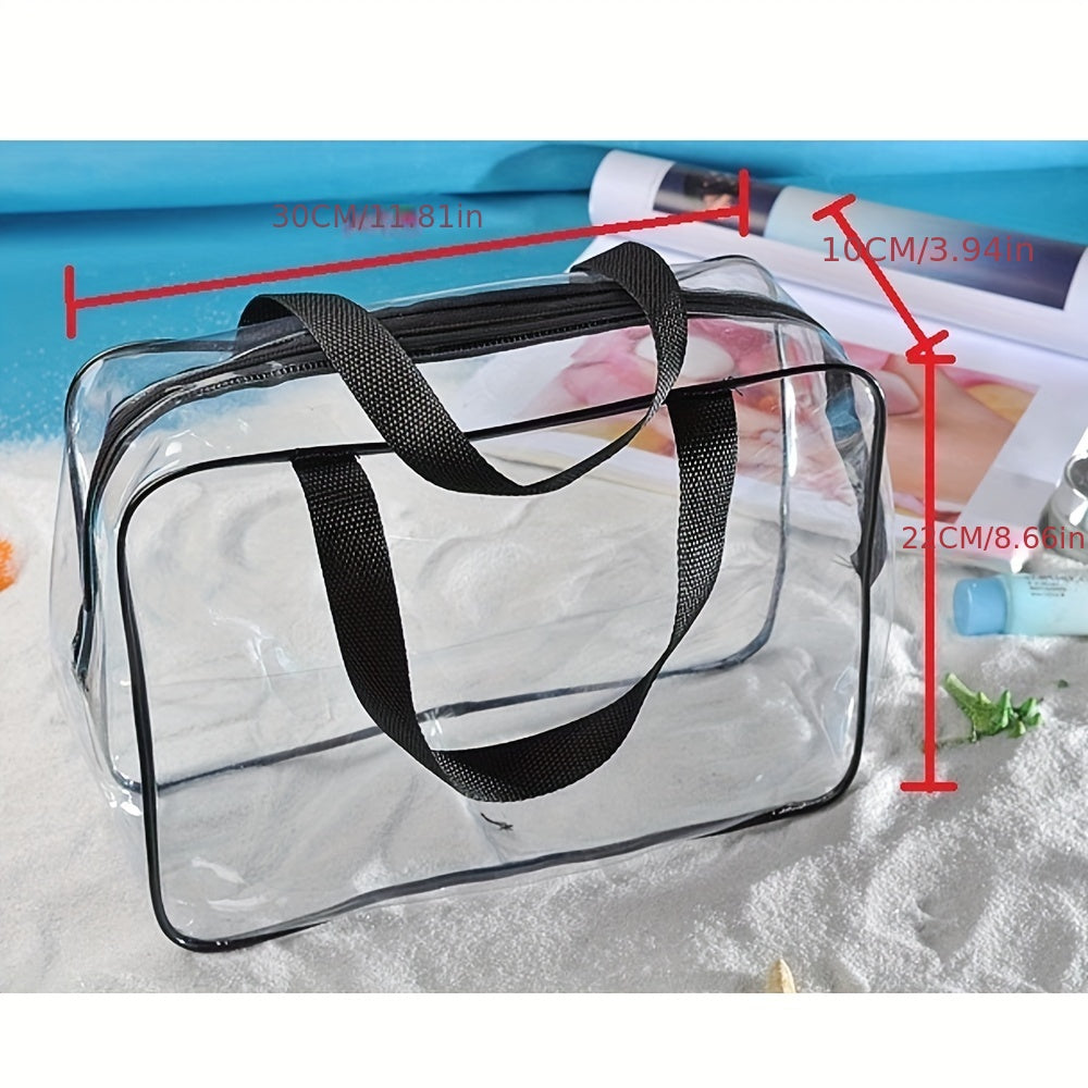 3pcs Travel PVC Cosmetic Bags Transparent Zipper Makeup Organizer Handbags