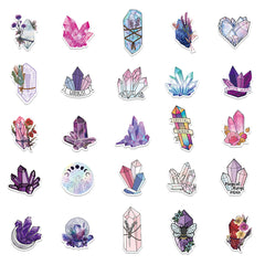50 Sheets Crystal Plant Sticker Decals for DIY Crafts