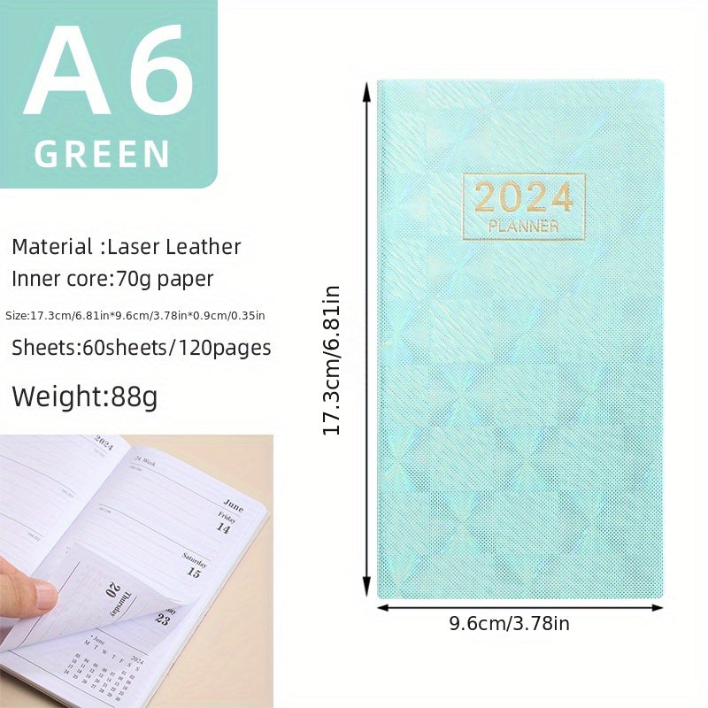 Laser A6 English Plan Book Planner Thin Weekly Calendar Schedule Book