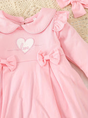 Baby Girls Bows Long Sleeve Cotton Dress