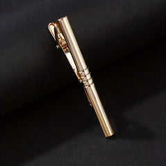 Men's Curved 4 Cut Line Tie Clip Golden
