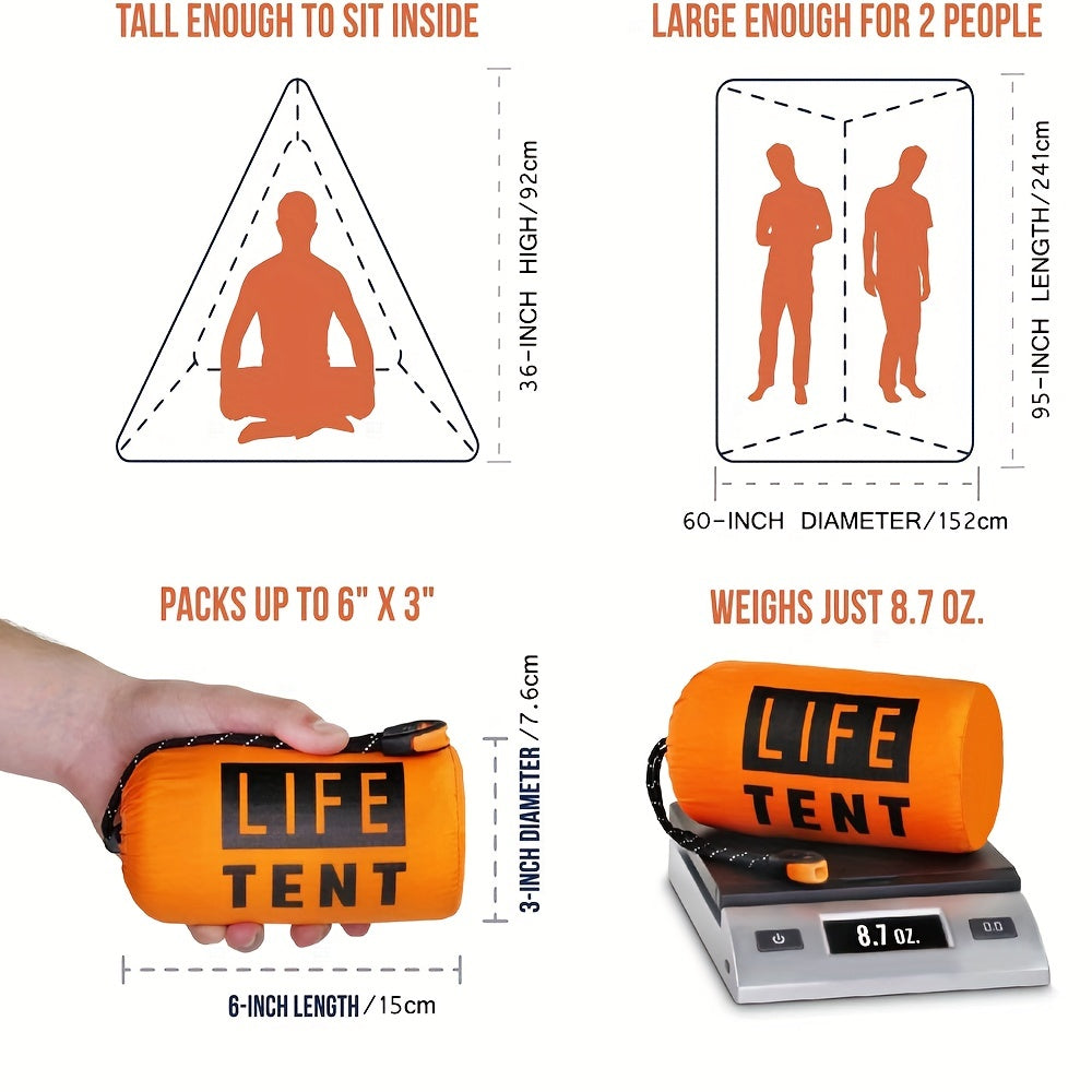 Insulated Emergency Tent 2 Person Waterproof+Whistle
