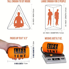 Insulated Emergency Tent 2 Person Waterproof+Whistle