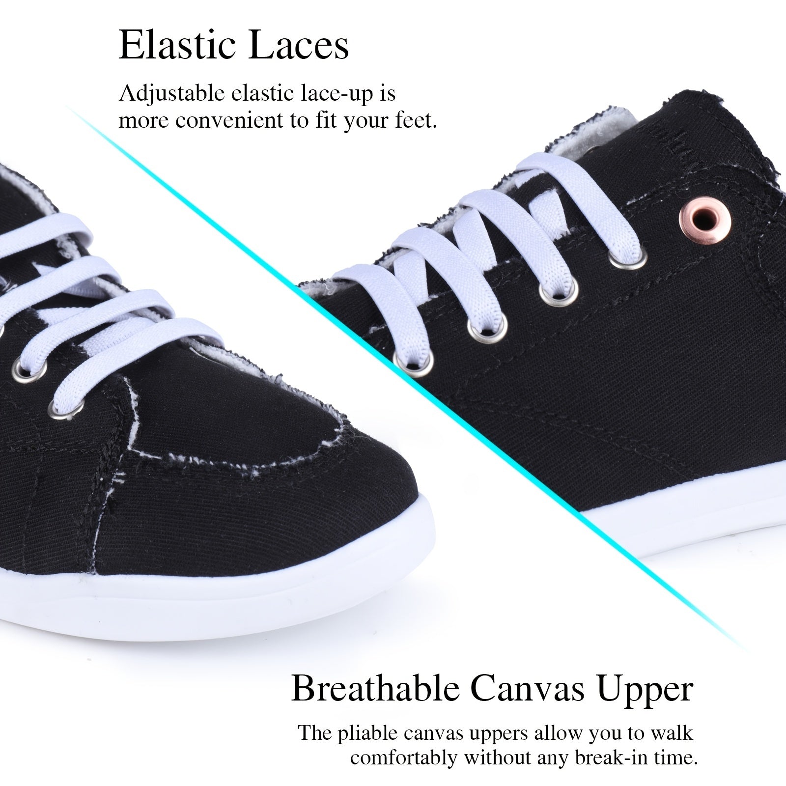 Casual Raw Trim Lace up Women's Canvas Shoes Comfort Sneakers