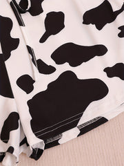 Cow Print Shorts Casual Drawstring Summer Versatile Shorts