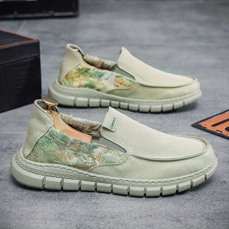 Men's Slip On Canvas Shoes Casual Breathable Comfy Outdoor Walking Shoes