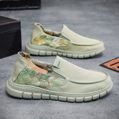 Men's Slip On Canvas Shoes Casual Breathable Comfy Outdoor Walking Shoes
