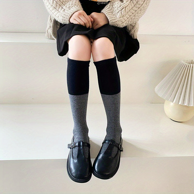 Girls Kids Casual Plain Socks Breathable Comfy Socks