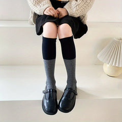 Girls Kids Casual Plain Socks Breathable Comfy Socks