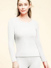 Women's Stretchy Thermal Top Soft Plush Crew Neck Base Layer
