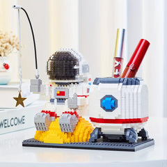 Student School Astronaut Pen Holder Building Blocks Puzzle Toy