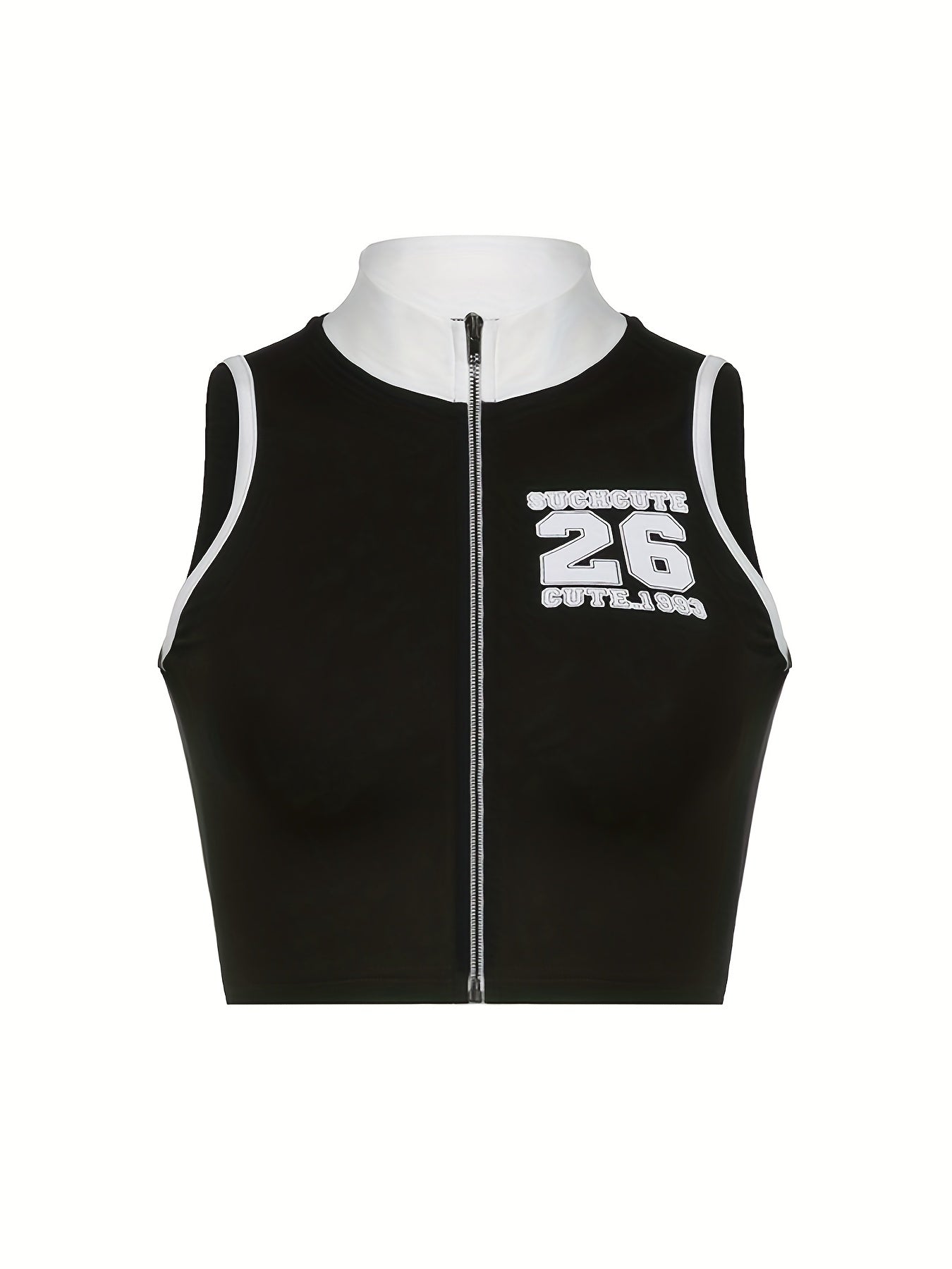 Y2K Sexy Crop Zip Up Tank Top